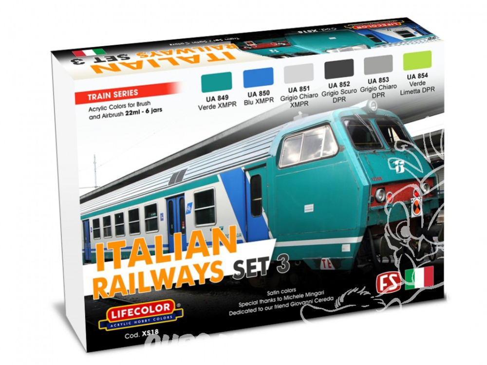 Lifecolor Set De Peintures Xs Ensemble De Trains Italiens X Ml