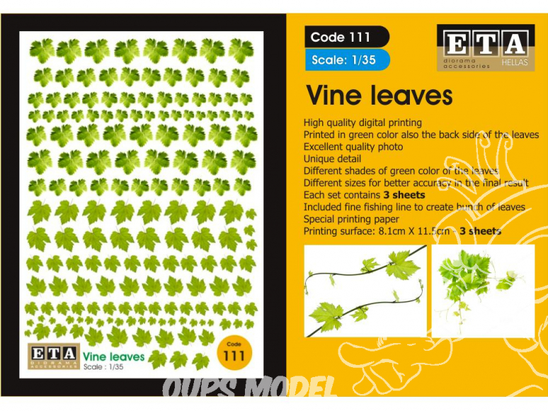 ETA diorama 111 Imprimé Feuilles de vignes 1/35