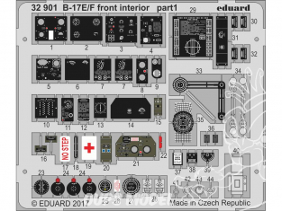 Eduard photodécoupe avion 32901 Interieur avant B-17E/F Memphis Belle Hk Models 1/32