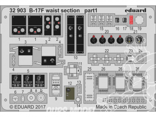 Eduard photodécoupe avion 32903 Waist section B-17E/F Memphis Belle Hk Models 1/32
