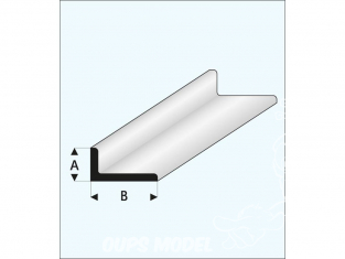 maquett 417-59/3 1 Profilé styrene blanc profilé L 6x12mm 330mm de long