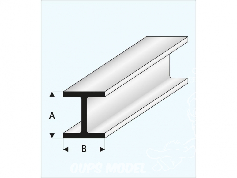 maquett 415-63/3 1 Profilé styrene blanc profilé H 9x9mm 330mm de long