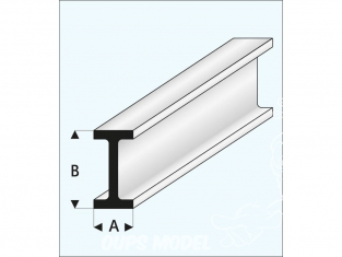 maquett 414-62/3 1 Profilé styrene blanc profilé I 10x20mm 330mm de long