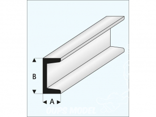 maquett 412-59/3 1 Profilé styrene blanc profilé U 5x10mm 330mm de long