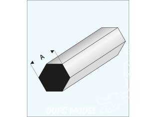 maquett 406-56/3 1 Profilé styrene blanc profilé hexagonal 6mm 330mm de long