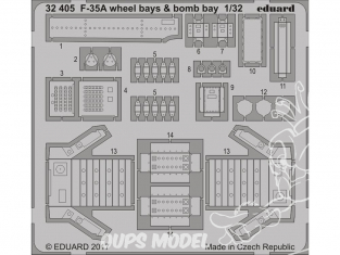 Eduard photodécoupe avion 32405 Baies de roues et Baies de bombes F-35A Italeri 1/32