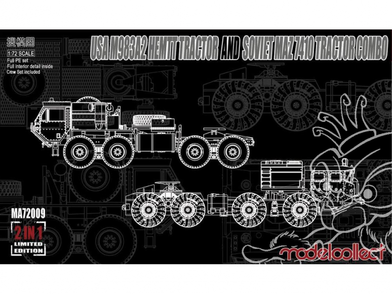 Modelcollect maquette militaire MA72009 USA M983A2 HEMTT & Soviet Maz 7410 Combo 1/72