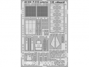 EDUARD photodecoupe avion 48930 Exterieur P-51D Airfix 1/48