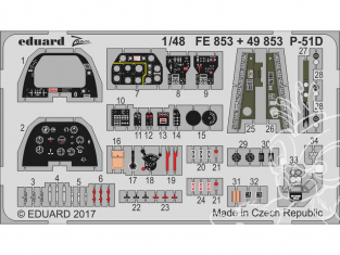 EDUARD photodecoupe avion 49853 Interieur P-51D Airfix 1/48