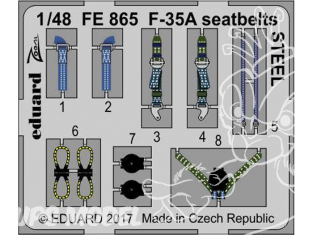 EDUARD photodecoupe avion FE865 Harnais métal F-35A Meng 1/48