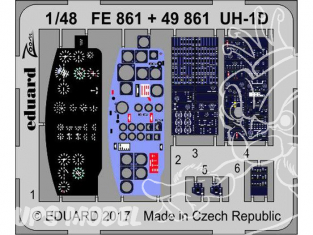 EDUARD photodecoupe helicoptere FE861 Zoom interieur UH-1D Kitty Hawk 1/48