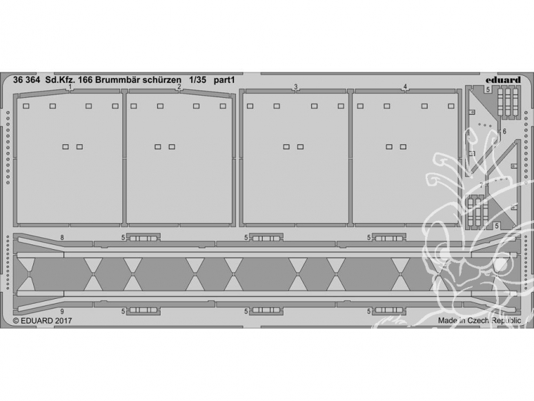 Eduard photodecoupe militaire 36364 Sd.Kfz. 166 Brummbar Schurzen (Jupes) Tamiya 1/35