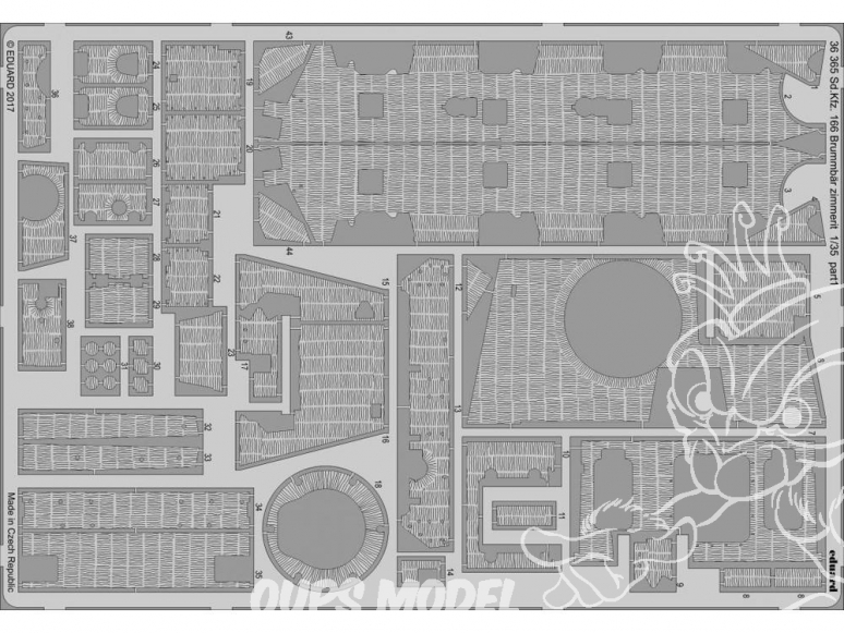 Eduard photodecoupe militaire 36365 Sd.Kfz. 166 Brummbar Zimmerit Tamiya 1/35
