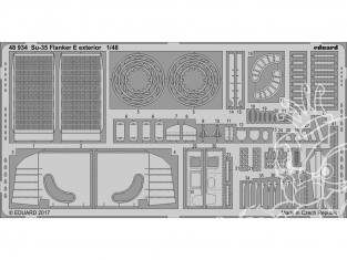 EDUARD photodecoupe avion 48934 Exterieur Sukhoi Su-35 Flanker E Kitty Hawk 1/48