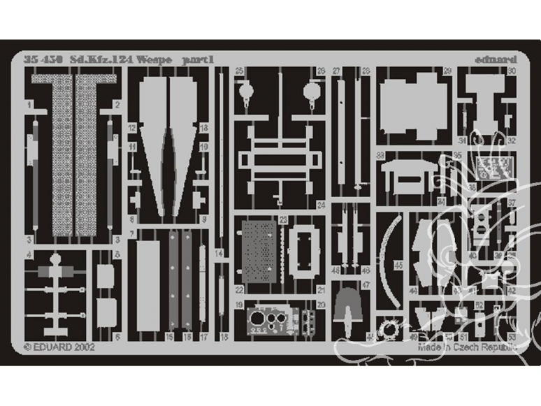 Eduard photodecoupe militaire 35450 Sd.Kfz.124 Wespe 1/35