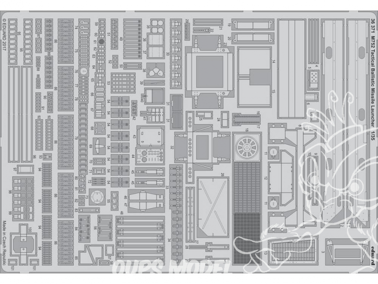 Eduard photodecoupe militaire 36371 M572 Tactical Ballistic Missile Launcher Dragon 1/35