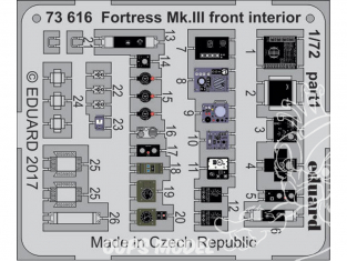 Eduard photodecoupe avion 73616 Intérieur avant Fortress Mk.III Airfix 1/72