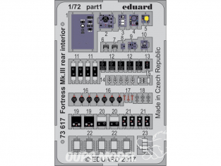Eduard photodecoupe avion 73617 Intérieur arrière Fortress Mk.III Airfix 1/72