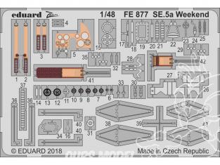 EDUARD photodecoupe avion FE877 Zoom SE.5a Woseley Viper Eduard 1/48