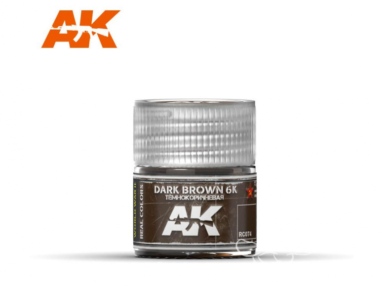 Ak interactive Real Colors RC074 Brun foncé 6K - Dark brown 6K 10ml