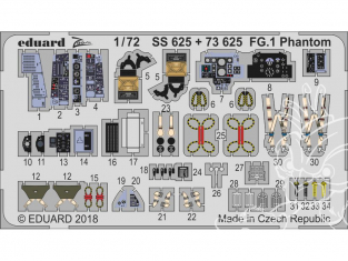 Eduard photodecoupe avion SS625 Zoom FG.1 Phantom Airfix 1/72