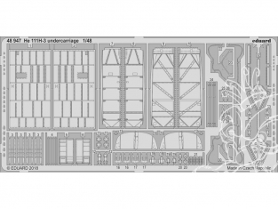 EDUARD photodecoupe avion 48947 Heinkel He 111H-3 Undercarriage Icm 1/48