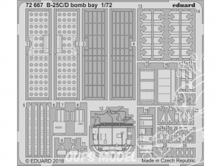 Eduard photodecoupe avion 72667 Baie de bombes B-25C/D Airfix 1/72