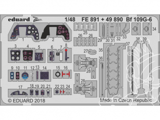 EDUARD photodecoupe avion FE891 Zoom Messerschmitt Bf109G-6 Tamiya 1/48