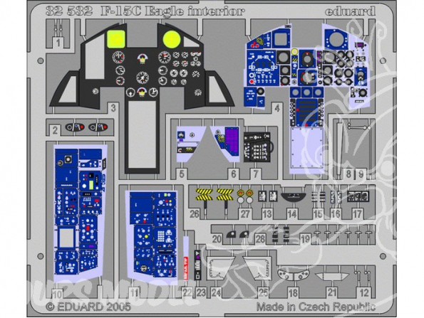 EDUARD photodecoupe avion 32532 Interieur F-15C 1/32