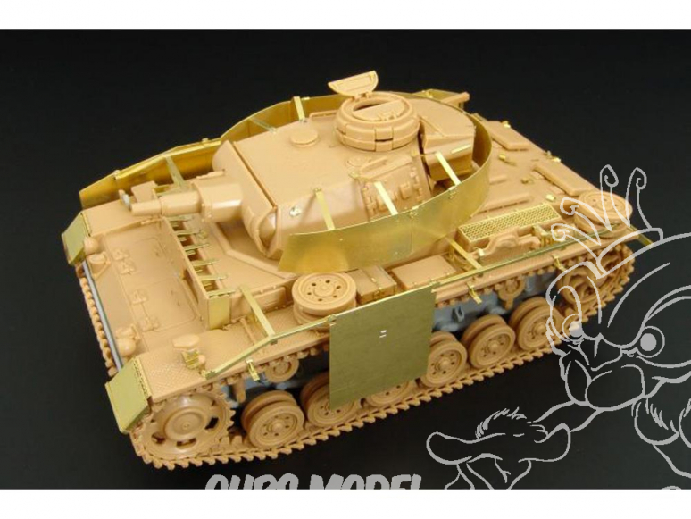 Hauler kit d’amélioration HLX48201 Pz.III.ausf.M/N SCHURZEN pour kit Tamiya 1/48