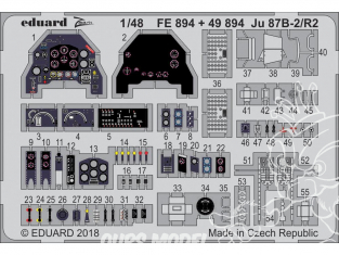 EDUARD photodecoupe avion FE894 Zoom Junkers Ju 87B-2 / R2 Airfix 1/48