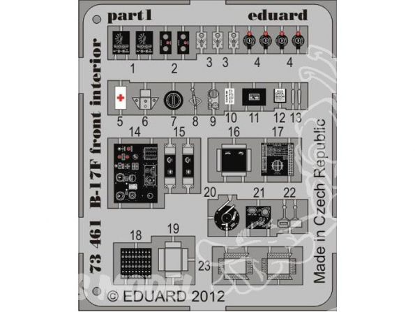 Eduard photodecoupe avion 73461 Interieur avant B-17F 1/72