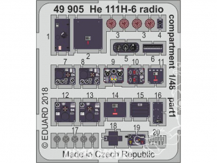 EDUARD photodecoupe avion 49905 Compartiment radio Heinkel He 111H-6 Icm 1/48