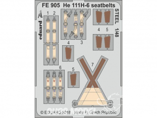 EDUARD photodecoupe avion FE905 Harnais métal Heinkel He 111H-6 Icm 1/48