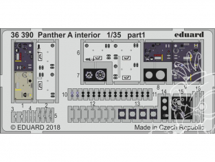 Eduard photodecoupe militaire 36390 Intérieur Panther A Takom 1/35