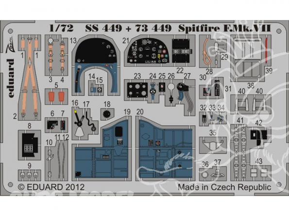 Eduard photodecoupe avion SS449 Spitfire F.Mk.VII 1/72