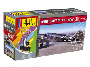 HELLER maquette avion 56231 Messerschmitt BF108B inclus peintures principale colle et pinceau 1/72