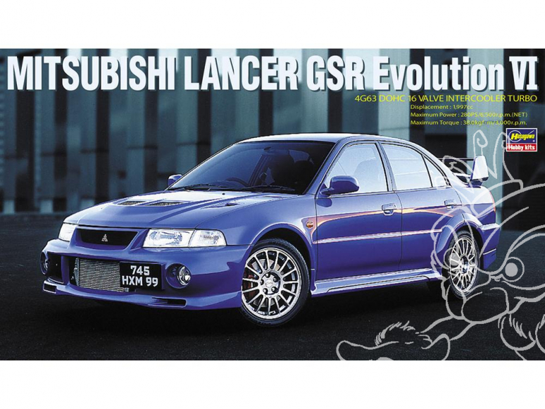 Hasegawa maquette voiture 20336 Mitsubishi Lancer GSR Evolution VI 1/24