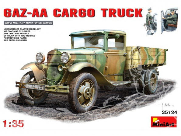 MINI ART maquette militaire 35124 CAMION SOVIETIQUE GAZ-AA CARGO EN SERVICE DANS LA WEHRMACHT 1/35