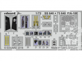 Eduard photodecoupe avion 73640 Amélioration F/A-18E Academy 1/72