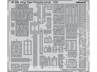 Eduard photodecoupe militaire 36398 Amélioration Tourelle King Tiger Porsche Meng 1/35