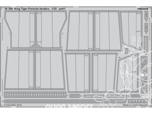 Eduard photodecoupe militaire 36399 Jupes - Fenders King Tiger Porsche Meng 1/35