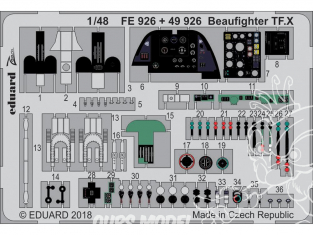 EDUARD photodecoupe avion FE926 Zoom Beaufighter TF.X Revell 1/48