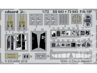 Eduard photodecoupe avion 73643 Amélioration F/A-18F Academy 1/72