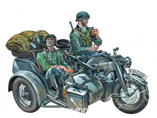 italeri maquette militaire 0317 ZUNDAPP KS750 avec Sidecar 1/35