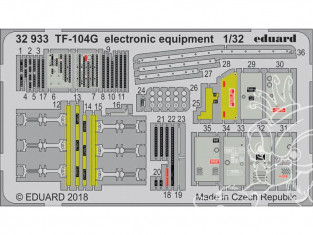 Eduard photodécoupe avion 32933 Equipement electronique TF-104G Starfighter Italeri 1/32