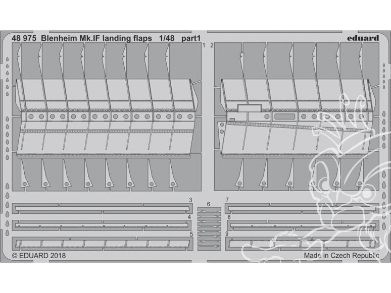 EDUARD photodecoupe avion 48975 Volets d'atterrissage Blenheim Mk.IF Airfix 1/48