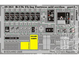 EDUARD photodecoupe avion 49361 B-17G Mid Section Revell - Monogram 1/48
