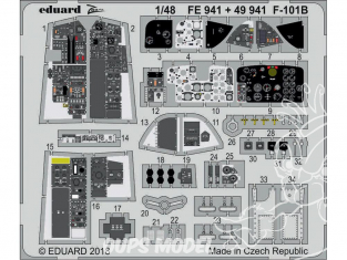 EDUARD photodecoupe avion FE941 Zoom Intérieur F-101B Kitty Hawk 1/48