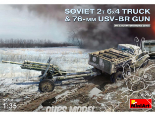 Mini Art maquette militaire 35272 CAMION SOVIET 2T 6X4 ET CANON USV-BR DE 76 mm 1/35